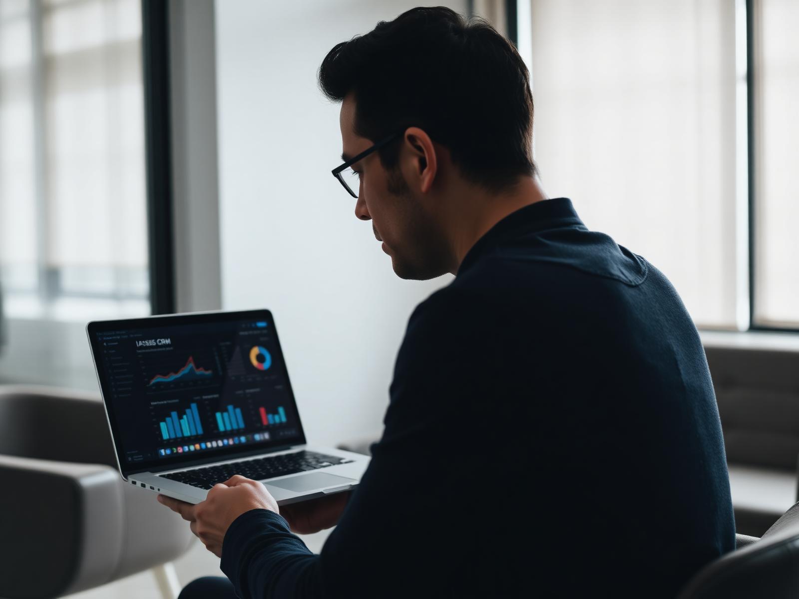 Sales leader reviewing CRM data with behavioural friction markers